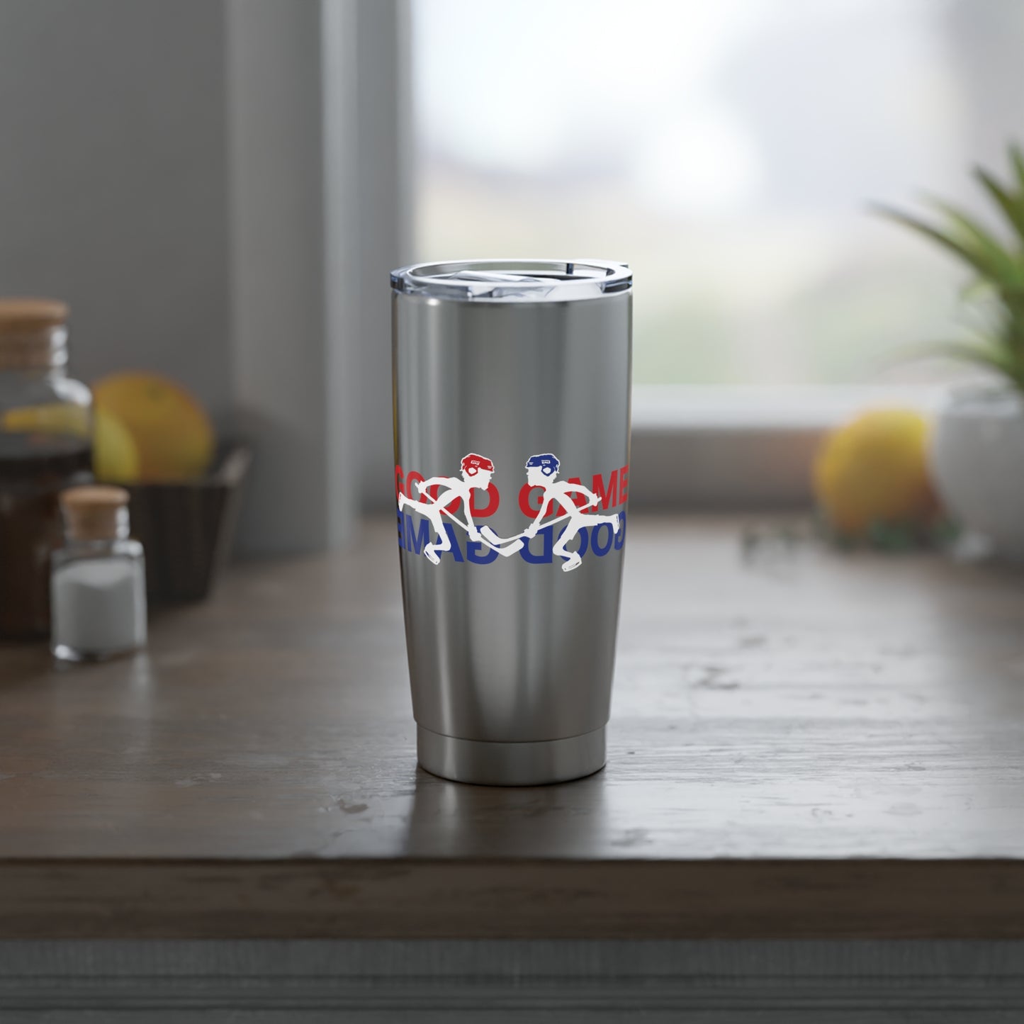 Don't drink alone. Cheers your competitor with this spirited tumbler.