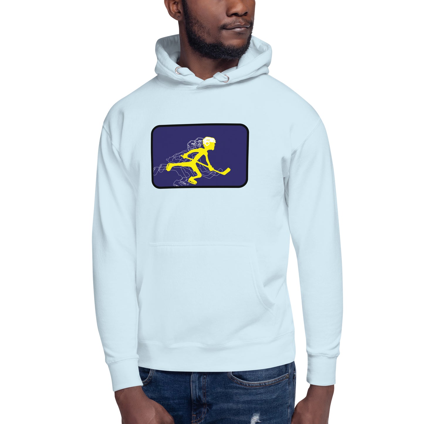 Cascade arcade style hockey art on this hoodie